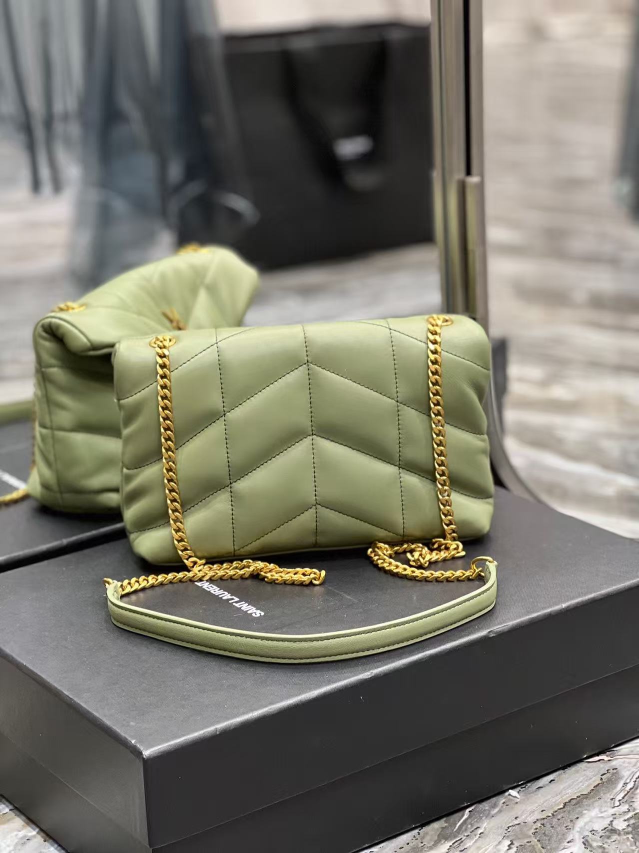 Saint Laurent Avocado Green Crossbody Bag