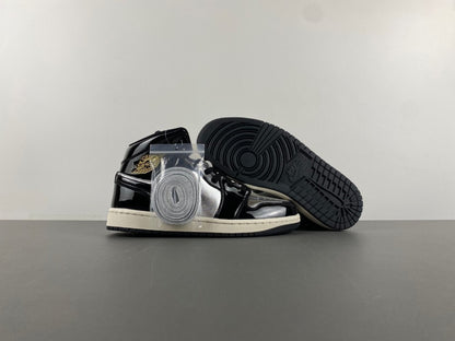 Air Jordan 1 Mid SE "Black Silver Gold"