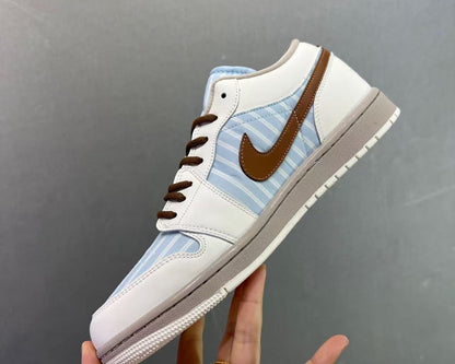 Air Jordan 1 Low “Suit &amp; Tie” – White/Blue Stripe