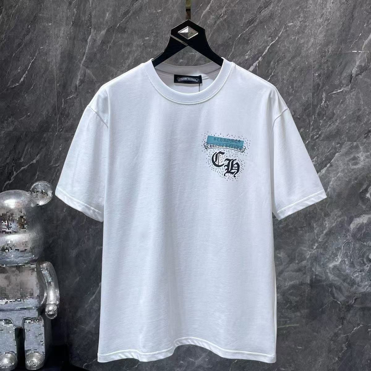 Chrome Hearts Classic Crewneck T-Shirt in White/Blue/Black