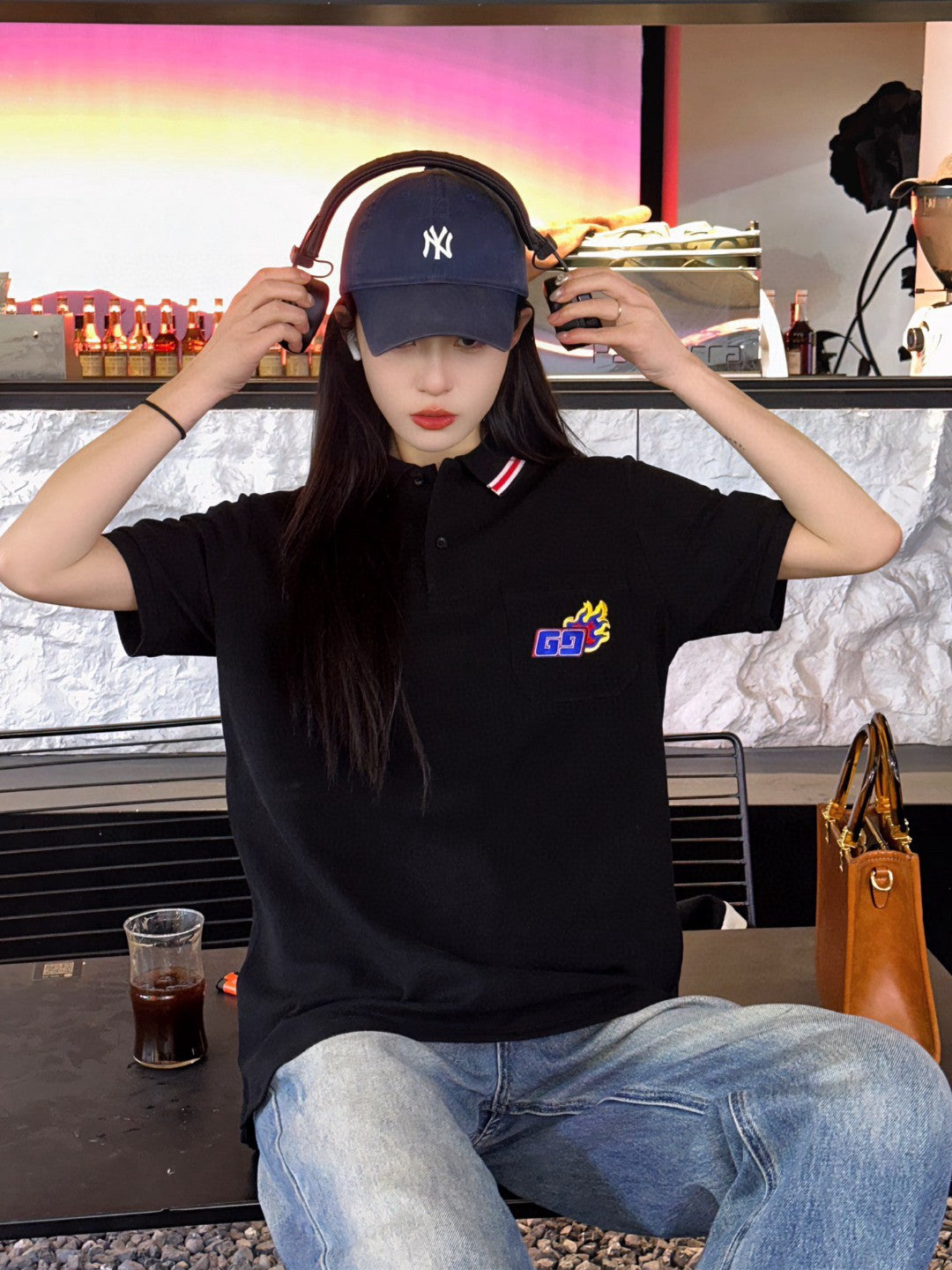 G*u*i flame logo polo shirt