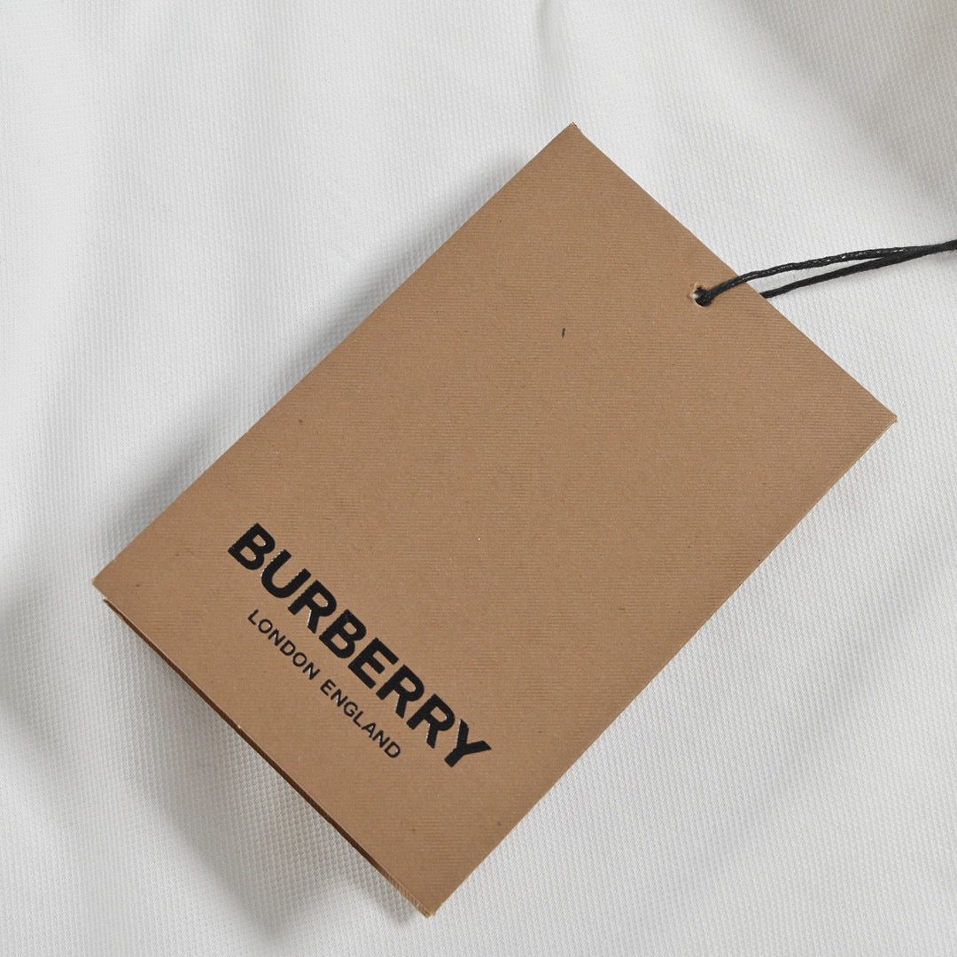 Burberry Striped Collar White Polo Shirt