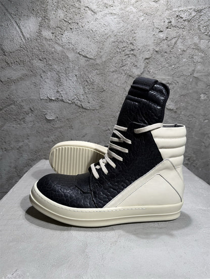 Rick Owens Geobasket Sneakers in Black/White