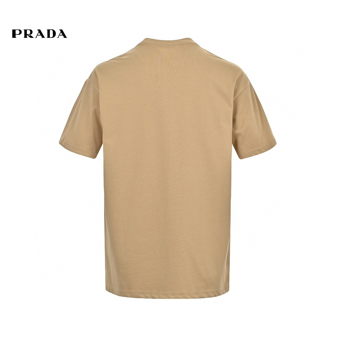 Pra*a milano beige logo t-shirt