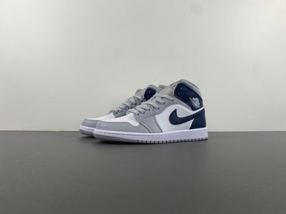 Air Jordan 1 Mid "White/Grey/Navy"