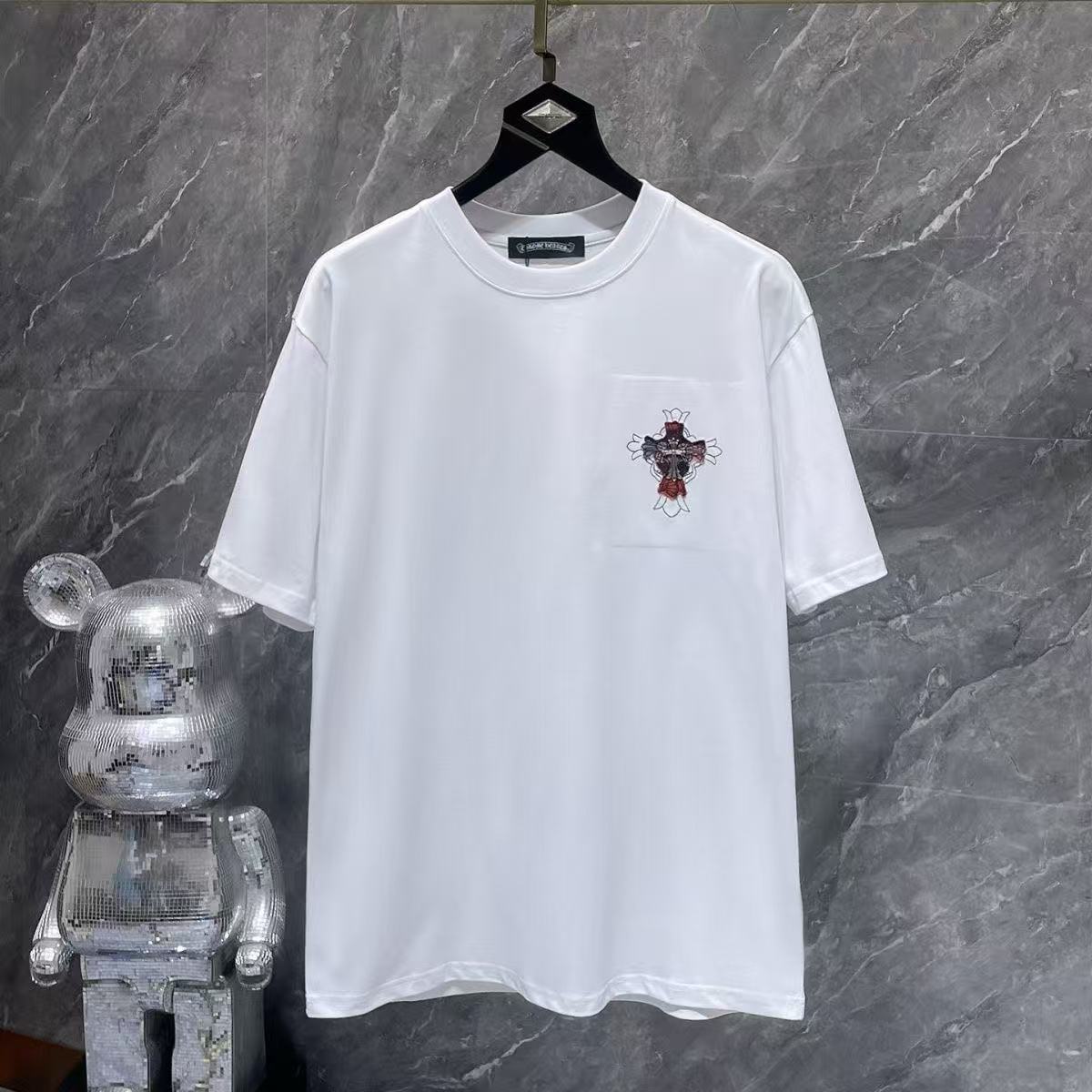Chrome Hearts Classic Crewneck T-Shirt in White/Black/Red