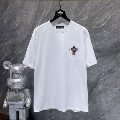 Chrome Hearts Classic Crewneck T-Shirt in White/Black/Red