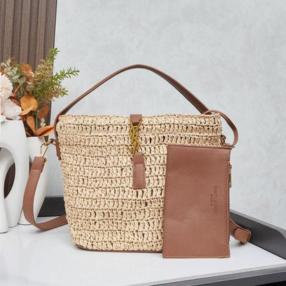 Saint Laurent Raffia Bucket Bag