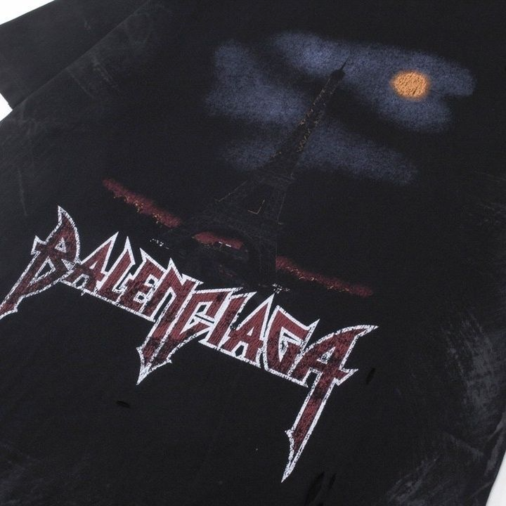 BALENCIAGA DEVIL'S EIFFEL TOWER GRAPHIC T-SHIRT BLACK