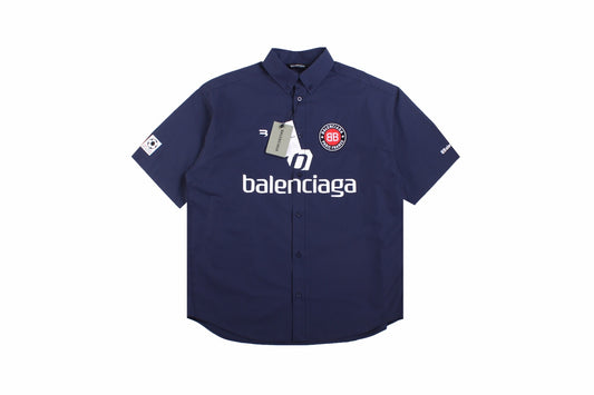 Balenciaga Button-Up Shirt with Logo Design