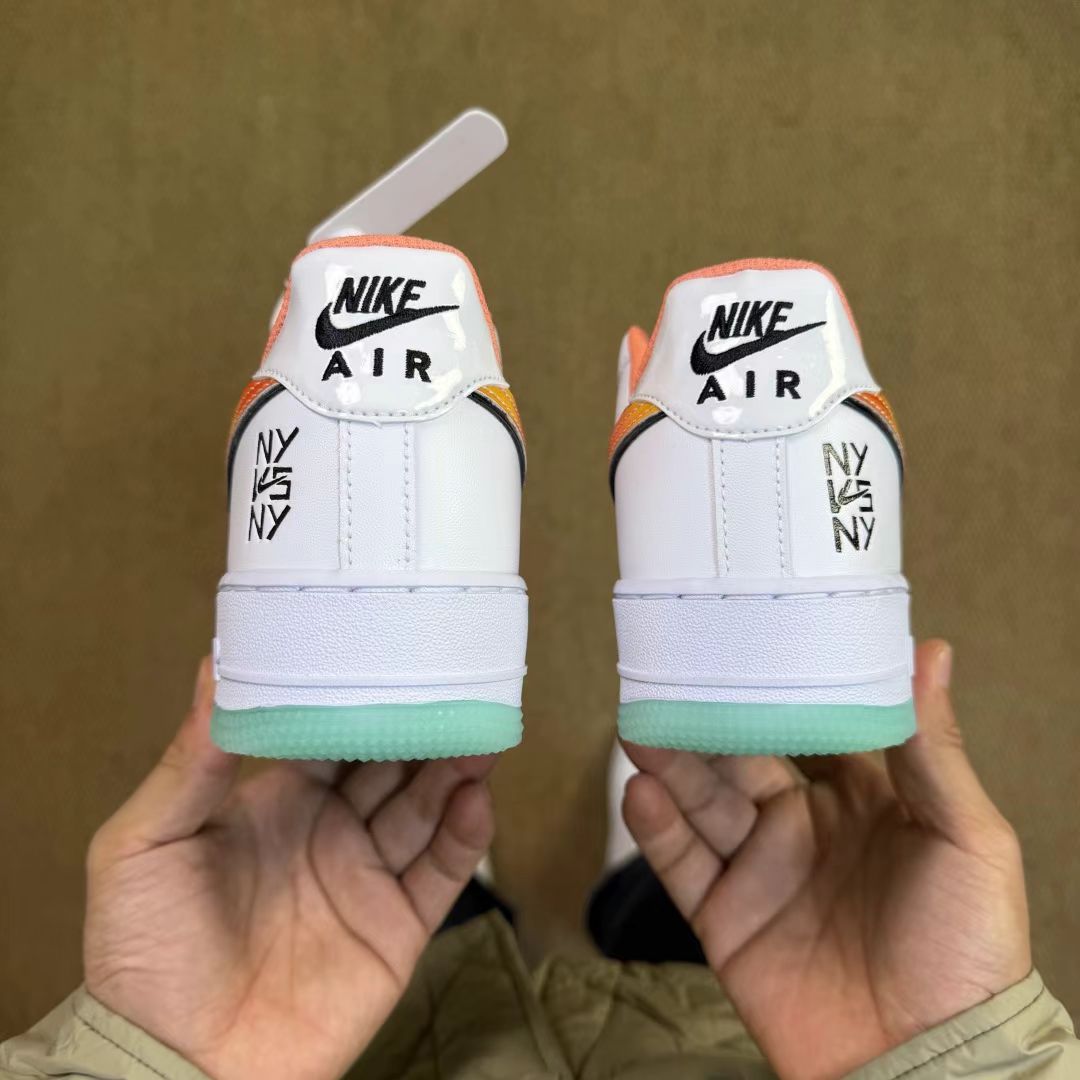Nike Air Force 1 '07 "White/Hydrogen Blue/Orange Frost" – Fresh &amp; Vibrant