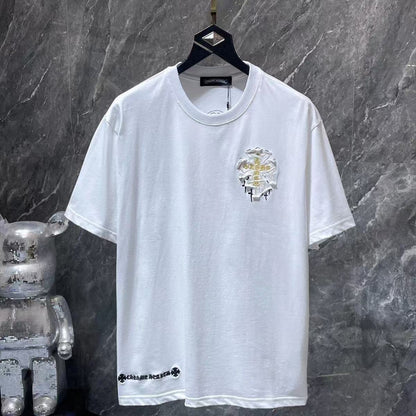 Chrome Hearts Classic Crewneck T-Shirt in White/Yellow/Black