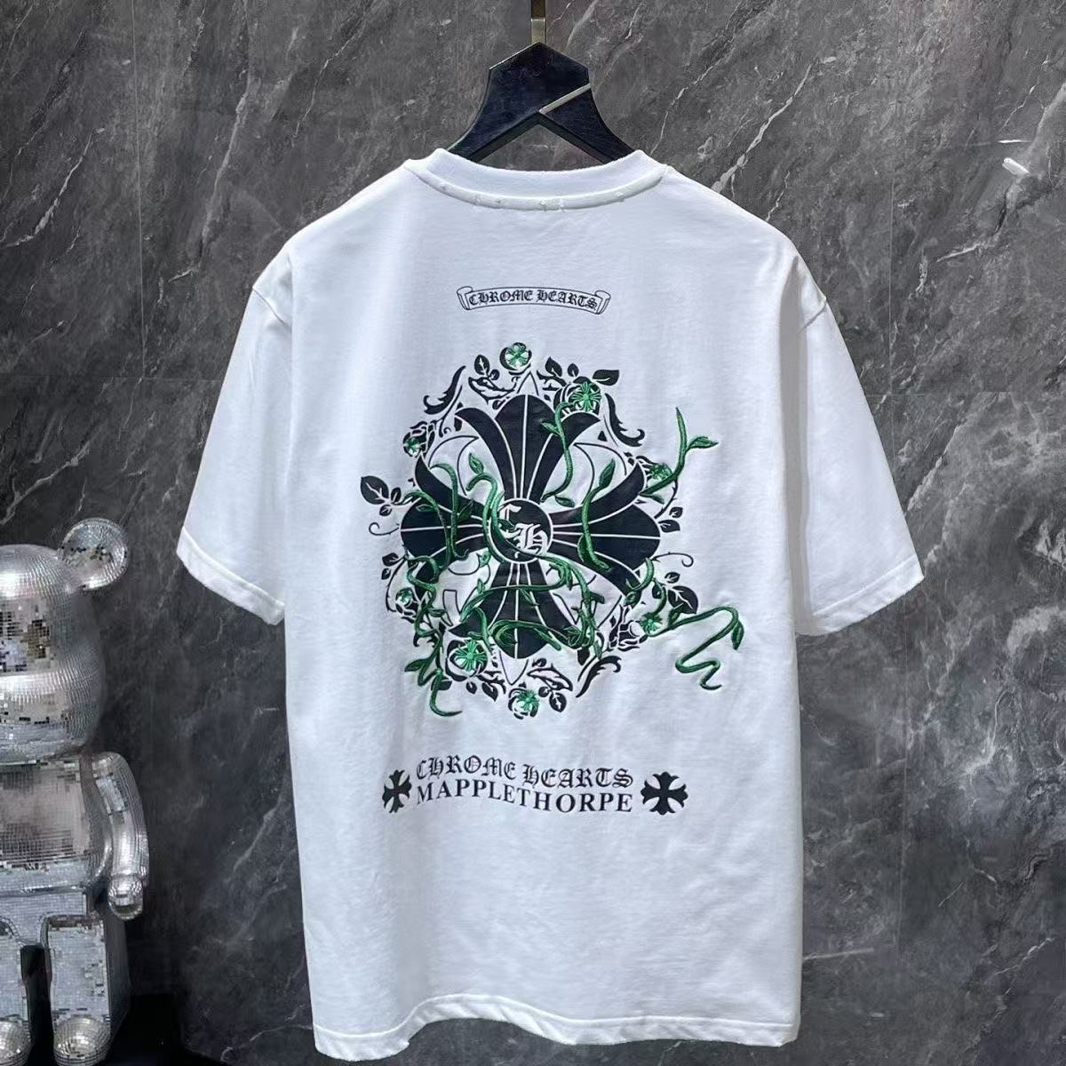 Chrome Hearts Classic Crewneck T-Shirt in White/Black/Green