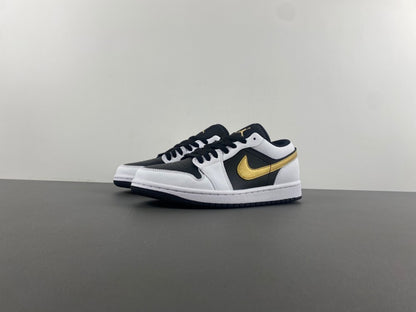 Air Jordan 1 Low "White/Black/Metallic Gold"
