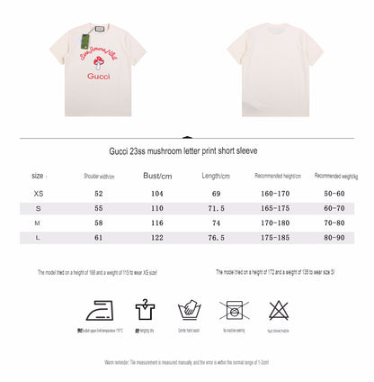 Gucci Mushroom Graphic T-Shirt (Cream)