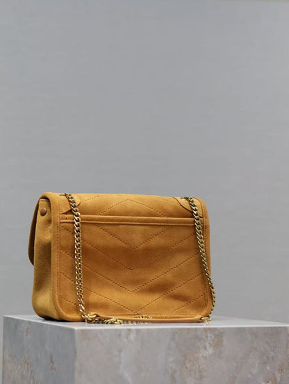 Saint Laurent Earthy Yellow Grain de Poudre Bag
