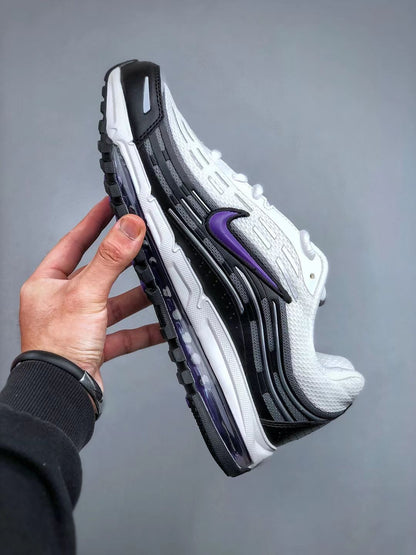 Nike Air Max in White/Black/Purple: Chromatic Tension