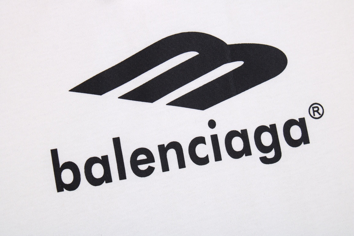 Ba*len*cia*ga black and white t-shirt with logo print