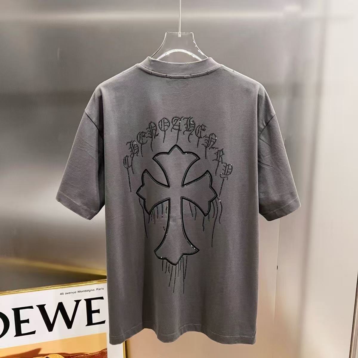 Chrome Hearts Classic Crewneck T-Shirt in Grey/Black