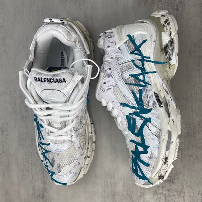 Balenciaga Sneaker in White/Blue: Chromatic Contrast