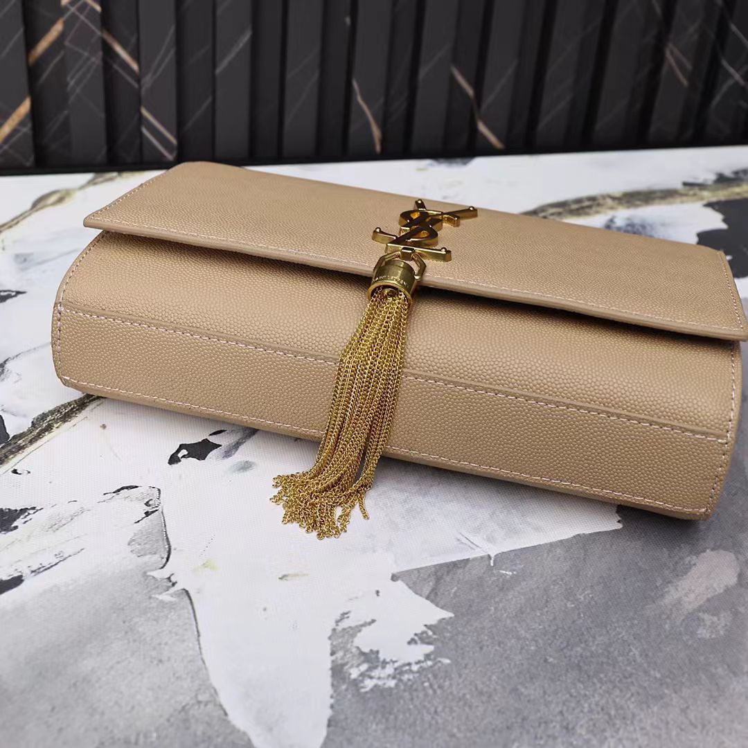 Saint Laurent Beige Chain Shoulder Bag