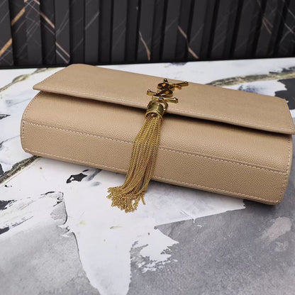 Saint Laurent Beige Chain Shoulder Bag