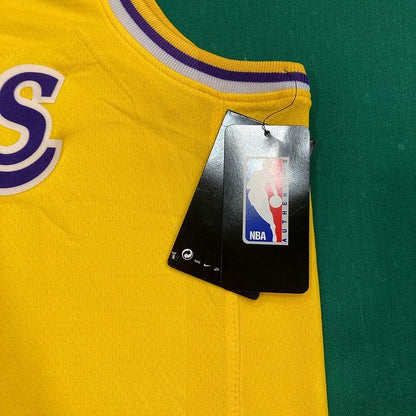 LeBron jersey, Lakers Icon Edition, classic design, player name and number, iconic colors, authentic NBA product, breathable fabric, game-day apparel, collector's item, Lakers fan merchandise.