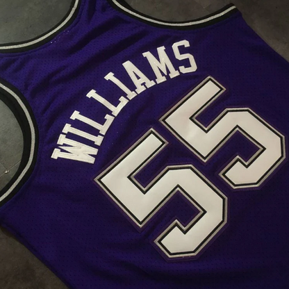 Jason Williams Kings Throwback Jersey, Sacramento Kings throwback jersey, basketball fan apparel, NBA history merchandise, Jason Williams name and number jersey, purple Kings jersey, iconic basketball apparel, vintage sports gear, Jason Williams fan jersey, Kings legacy.