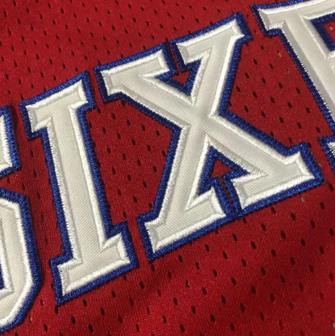 Allen Iverson 76ers Throwback Jersey, Philadelphia 76ers throwback jersey, basketball fan apparel, NBA history merchandise, Allen Iverson name and number jersey, red, white, and blue 76ers jersey, iconic basketball apparel, vintage sports gear, Allen Iverson fan jersey, 76ers legacy.