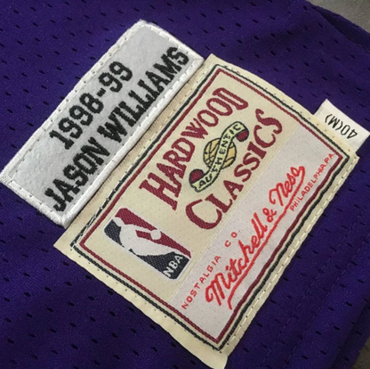 Jason Williams Kings Throwback Jersey, Sacramento Kings throwback jersey, basketball fan apparel, NBA history merchandise, Jason Williams name and number jersey, purple Kings jersey, iconic basketball apparel, vintage sports gear, Jason Williams fan jersey, Kings legacy.
