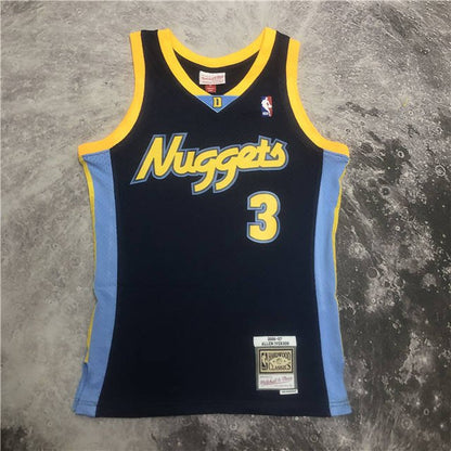 ALLEN IVERSON DENVER NUGGETS THROWBACK JERSEY (HEAT APPLIED) - Prime Reps