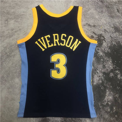ALLEN IVERSON DENVER NUGGETS THROWBACK JERSEY (HEAT APPLIED) - Prime Reps