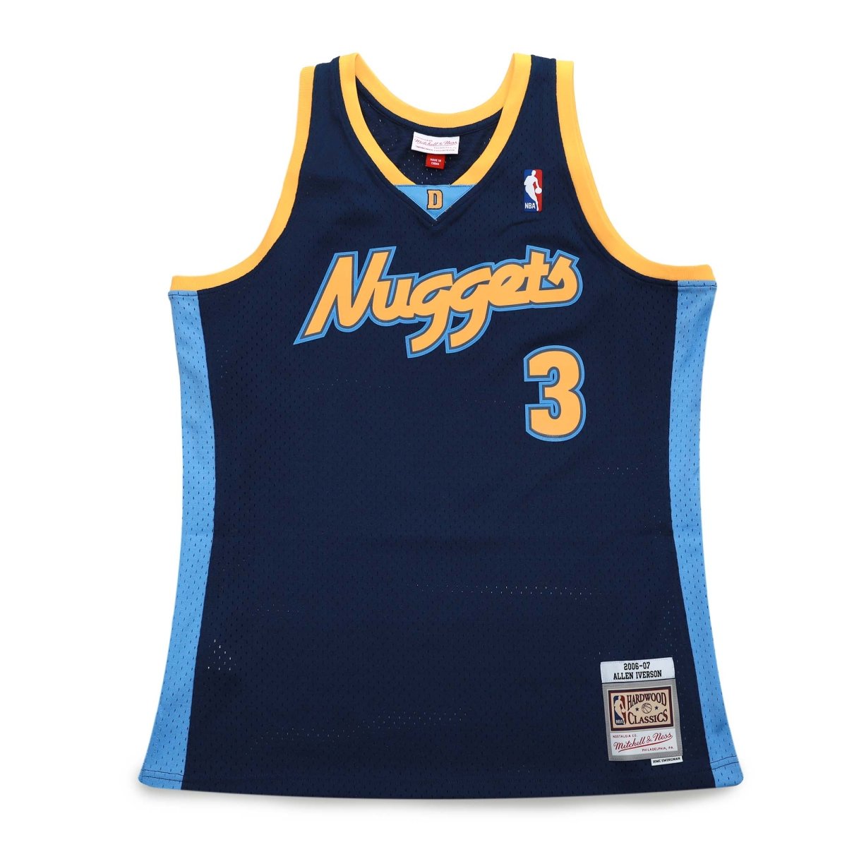 ALLEN IVERSON DENVER NUGGETS THROWBACK JERSEY (HEAT APPLIED) - Prime Reps