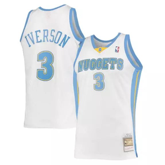 ALLEN IVERSON DENVER NUGGETS THROWBACK JERSEY (HEAT APPLIED) - Prime Reps