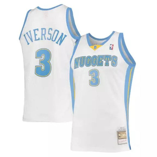 ALLEN IVERSON DENVER NUGGETS THROWBACK JERSEY (HEAT APPLIED) - Prime Reps