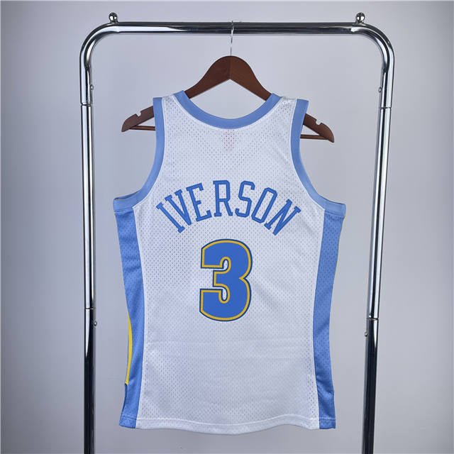 ALLEN IVERSON DENVER NUGGETS THROWBACK JERSEY (HEAT APPLIED) - Prime Reps