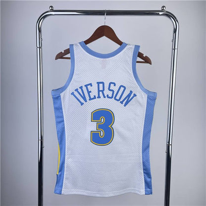 ALLEN IVERSON DENVER NUGGETS THROWBACK JERSEY (HEAT APPLIED) - Prime Reps