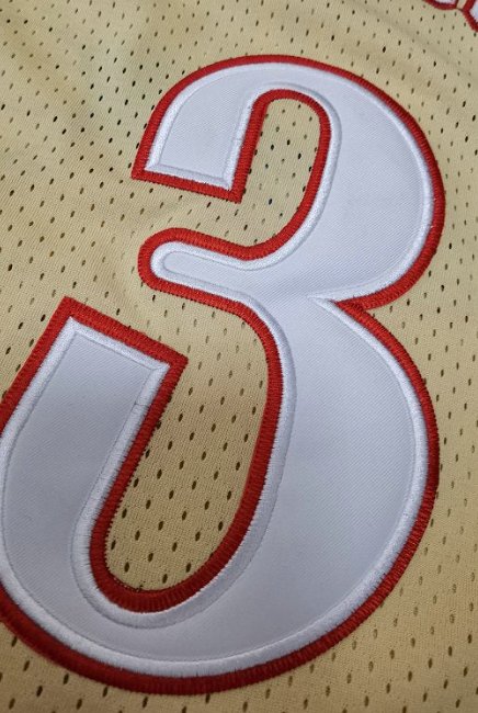 ALLEN IVERSON PHILADELPHIA 76ERS GOLD THROWBACK JERSEY - Prime Reps