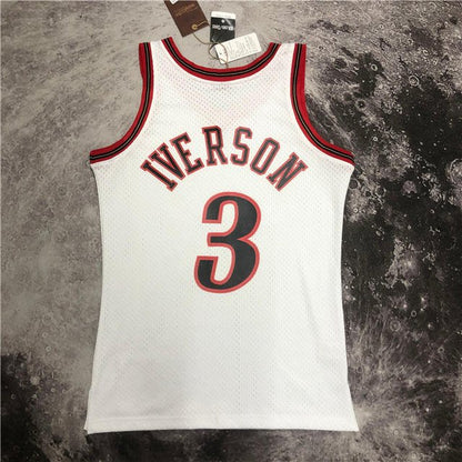 ALLEN IVERSON PHILADELPHIA 76ERS THROWBACK JERSEY (HEAT APPLIED) - Prime Reps