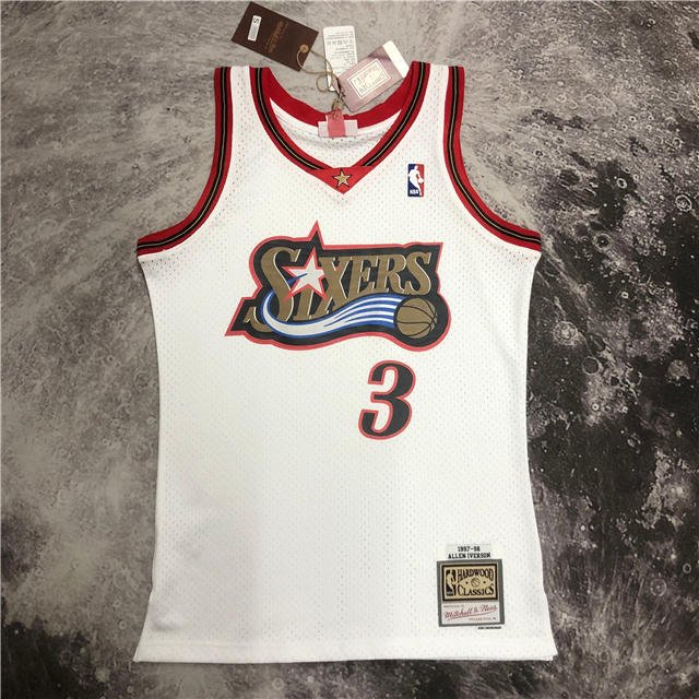 ALLEN IVERSON PHILADELPHIA 76ERS THROWBACK JERSEY (HEAT APPLIED) - Prime Reps