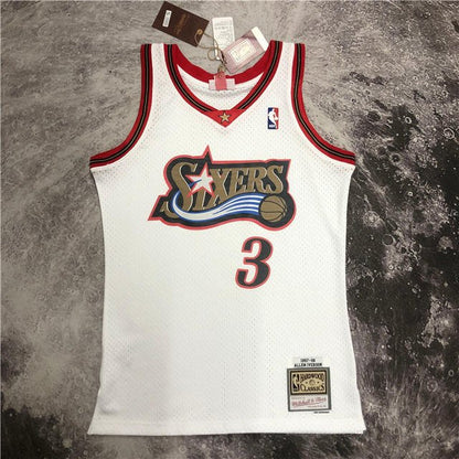 ALLEN IVERSON PHILADELPHIA 76ERS THROWBACK JERSEY (HEAT APPLIED) - Prime Reps