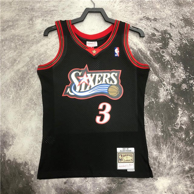 ALLEN IVERSON PHILADELPHIA 76ERS THROWBACK JERSEY (HEAT APPLIED) - Prime Reps