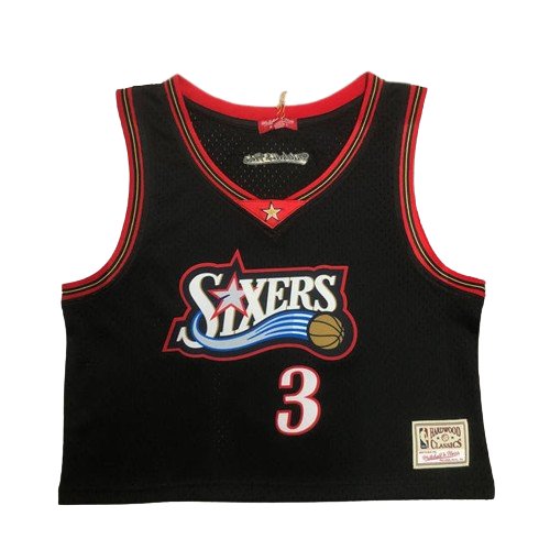 ALLEN IVERSON PHILADELPHIA 76ERS WOMEN'S CROP TOP THROWBACK JERSEY - Prime Reps