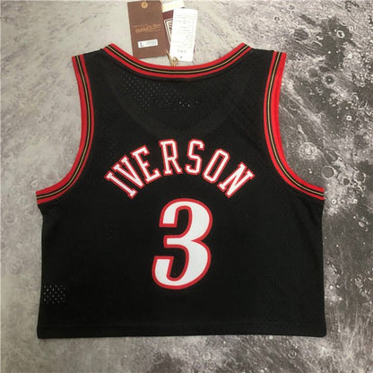 ALLEN IVERSON PHILADELPHIA 76ERS WOMEN'S CROP TOP THROWBACK JERSEY - Prime Reps