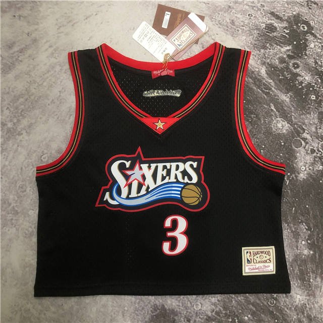 ALLEN IVERSON PHILADELPHIA 76ERS WOMEN'S CROP TOP THROWBACK JERSEY - Prime Reps