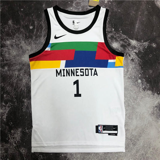 Nike Youth Boys Karl-Anthony Towns White Minnesota Timberwolves 2022/23  City Edition Name and Number T-shirt