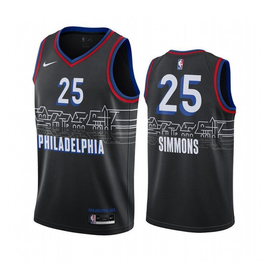 Small Ben Simmons Philadelphia Sixers Throwback Jersey Black