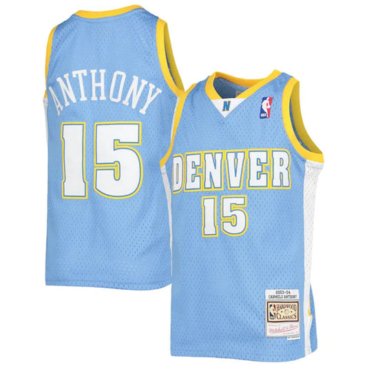 CARMELO ANTHONY DENVER NUGGETS THROWBACK JERSEY (HEAT APPLIED) - Prime Reps
