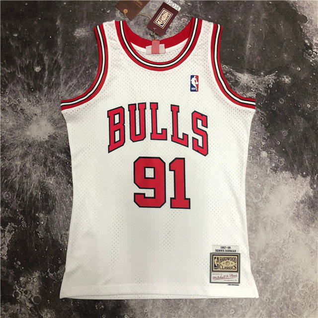 DENNIS RODMAN CHICAGO BULLS THROWBACK JERSEY (HEAT APPLIED) - Prime Reps