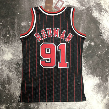 DENNIS RODMAN CHICAGO BULLS THROWBACK JERSEY (HEAT APPLIED) - Prime Reps